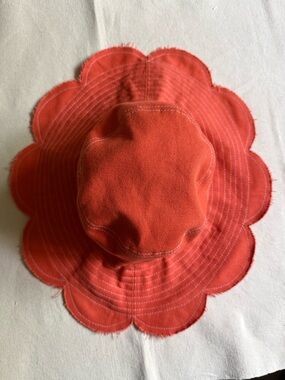 Anthropologie Coral Canvas Bucket Hat